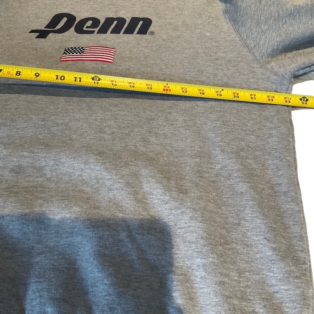 Men's Classic Vintage Feel  Penn College Style Crewneck With American Flag - Picture 4 of 8